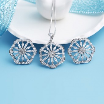 Bộ trang sức bạc Hexagon 
