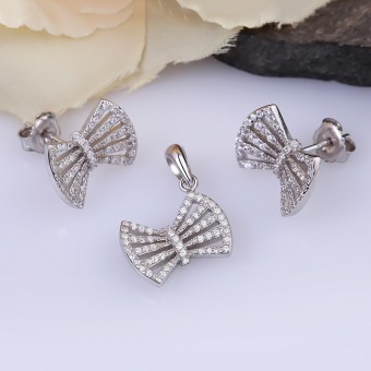 Bộ trang sức bạc Len Bow 