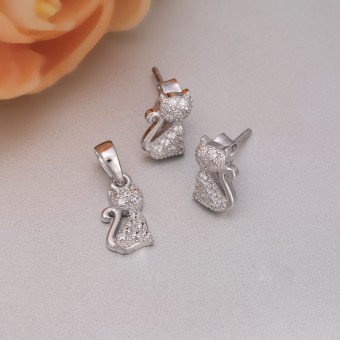 Bộ trang sức bạc Love Cat