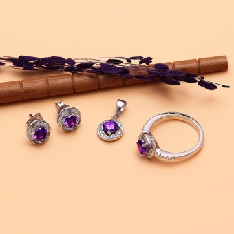 Bộ trang sức bạc Love Purple