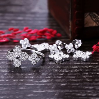 Bộ trang sức bạc Luxury Flower