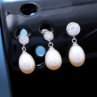 Bộ trang sức bạc ngọc trai Color Life