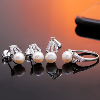 Bộ trang sức bạc ngọc trai For Girl