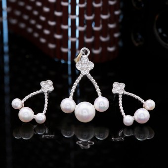 Bộ trang sức bạc ngọc trai For Lady