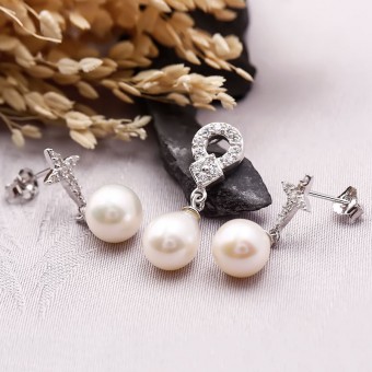 Bộ trang sức bạc ngọc trai Olive Love