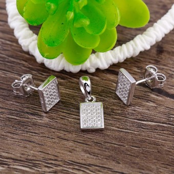 Bộ trang sức bạc Rectangle