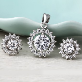 Bộ trang sức bạc Roxa Flower