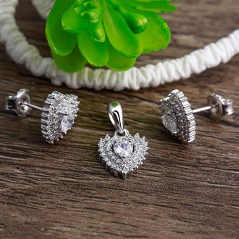 Bộ trang sức bạc Selena Heart 