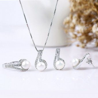 Bộ trang sức bạc Six Pearl