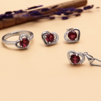 Bộ trang sức bạc The Red Heart