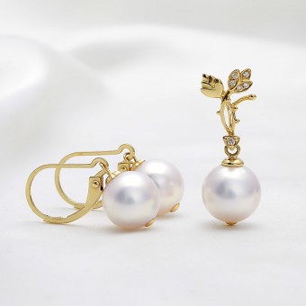 Bộ trang sức vàng 18K ngọc trai Akoya Sol 8.5-9mm