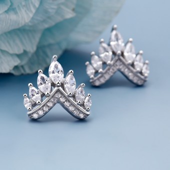 Bông tai bạc Beauty Crown
