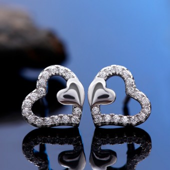 Bông tai bạc Eddsel Heart