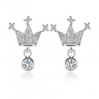 Bông tai bạc Ela Crown