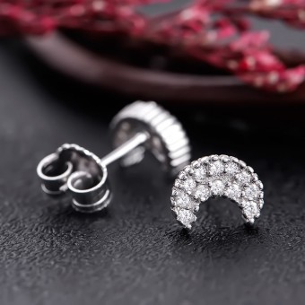 Bông tai bạc Galaxy Moon