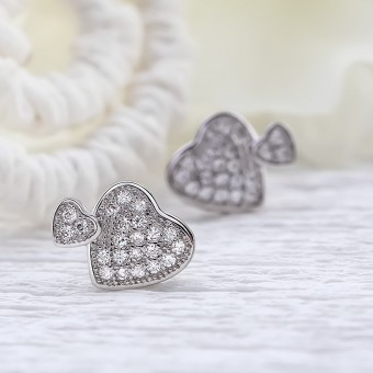 Bông tai bạc Hanwan Heart