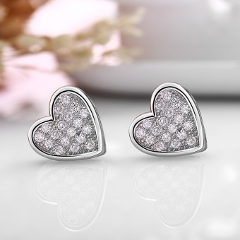 Bông tai bạc Happy Heart