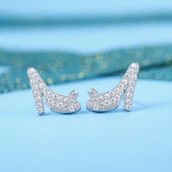 Bông tai bạc High Heels
