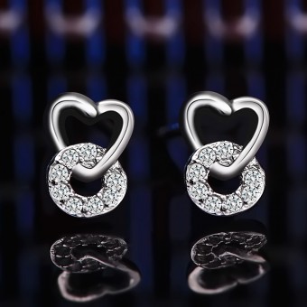 Bông tai bạc Hiomin Heart