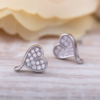 Bông tai bạc Lisa Heart
