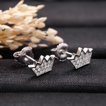 Bông tai bạc Little Crown 
