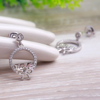 Bông tai bạc Love Bow