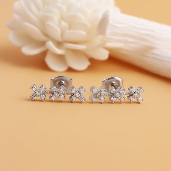 Bông tai bạc Shine Flower