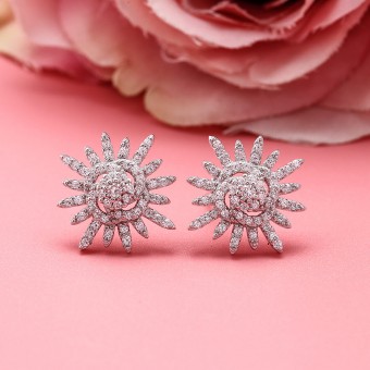 Bông tai bạc Sun Flower