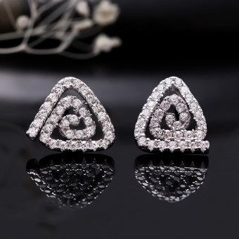 Bông tai bạc Twisted Triangle
