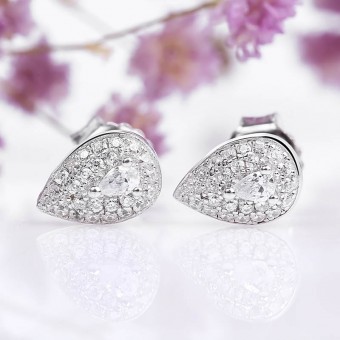 Bông tai bạc Water Love