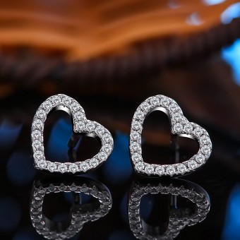 Bông tai bạc Your Heart