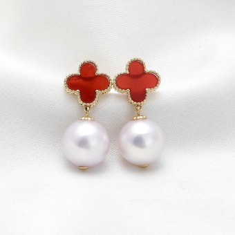 Bông tai vàng 18K ngọc trai Akoya  Zyra 8.5-9mm