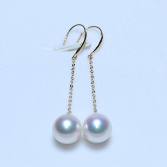 Bông tai vàng 18k ngọc trai Akoya 8-9mm