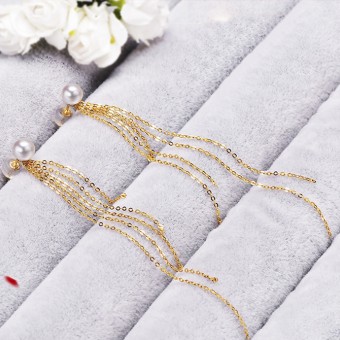 Bông tai vàng 18k ngọc trai Akoya Cie