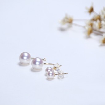 Bông tai vàng 18k ngọc trai Akoya Rosa