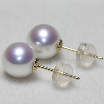 Bông tai vàng 18k ngọc trai  Akoya8-9.5mm Kie