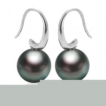 Bông tai vàng trắng 18k ngọc trai Tahiti 10-11mm Heri