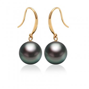 Bông tai vàng 18k ngọc trai Tahiti 9-10mm Gori