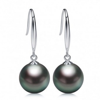 Bông tai vàng 18k ngọc trai Tahiti 9-10mm Toli