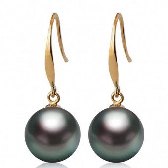 Bông tai vàng 18k ngọc trai Tahiti 8-14mm Pil