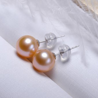 Bông tai vàng 18k ngọc trai thật 5-6mm Rosi