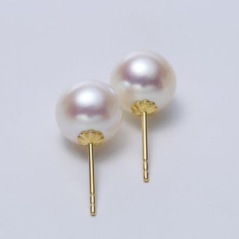 Bông tai vàng 18K ngọc trai thật 8-11.5mm Sougo 