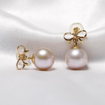 Bông tai vàng 18k ngọc trai thật Camge 7-8mm