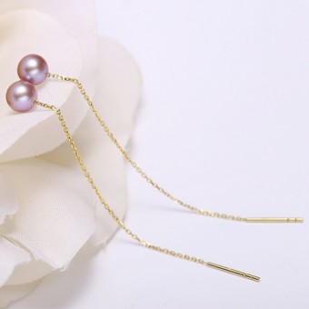 Bông tai vàng 18k ngọc trai thật Deal 6-8.5mm