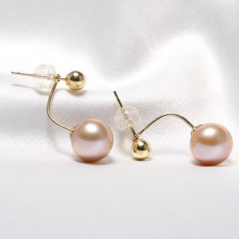 Bông tai vàng 18K ngọc trai thật Sango 8-9mm