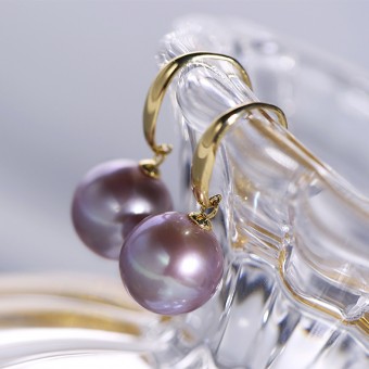  Bông tai vàng 18k ngọc trai thật Teel 10-11mm 