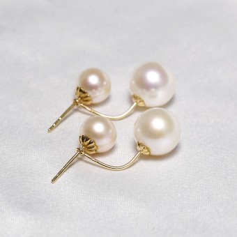 Bông tai vàng 18k ngọc trai thật Tipey 7-9mm
