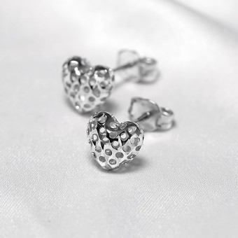 Bông tai vàng trắng 18K Kenji
