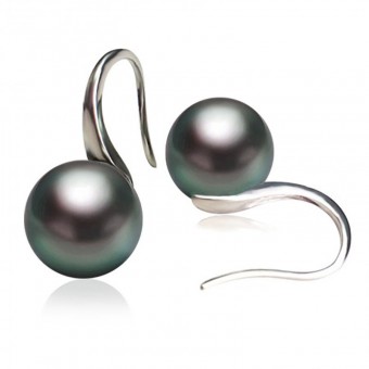 Bông tai vàng trắng ngọc trai Tahiti 9-9.5mm Loe