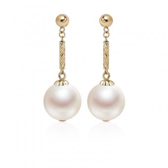 Bông tai vàng 18k ngọc trai thật Sweet 8-9mm